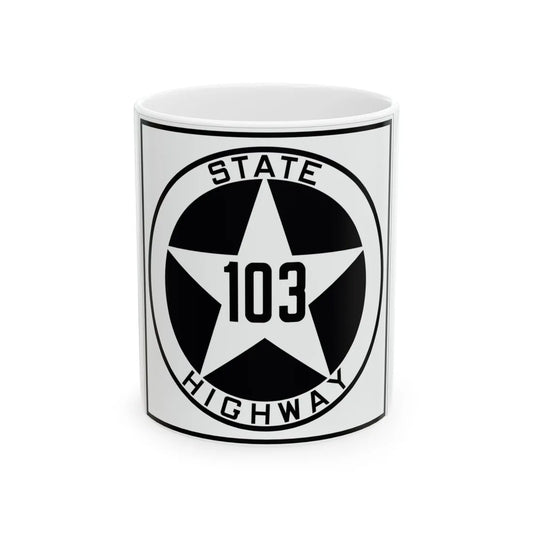 Texas 103 1917 (Texas) (Road Sign) White Coffee Mug 11oz - Go Mug Yourself