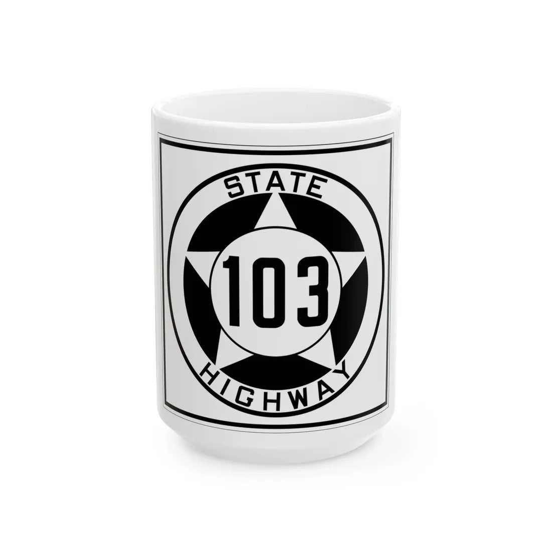 Texas 103 1935 (Texas) (Road Sign) White Coffee Mug 15oz - Go Mug Yourself