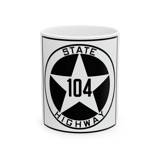 Texas 104 1917 (Texas) (Road Sign) White Coffee Mug 11oz - Go Mug Yourself