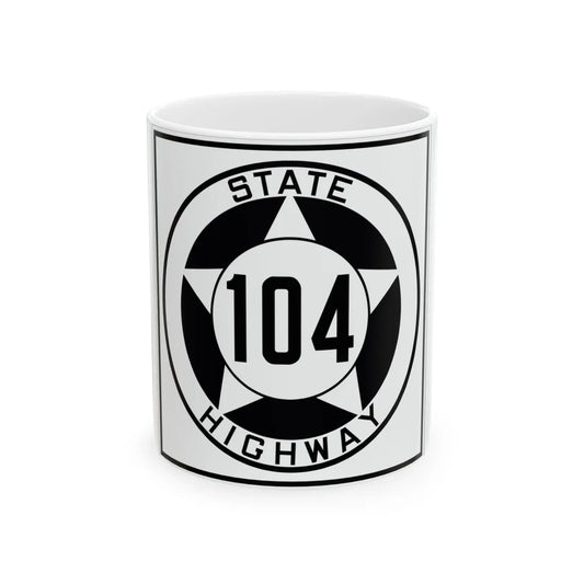 Texas 104 1935 (Texas) (Road Sign) White Coffee Mug 11oz - Go Mug Yourself