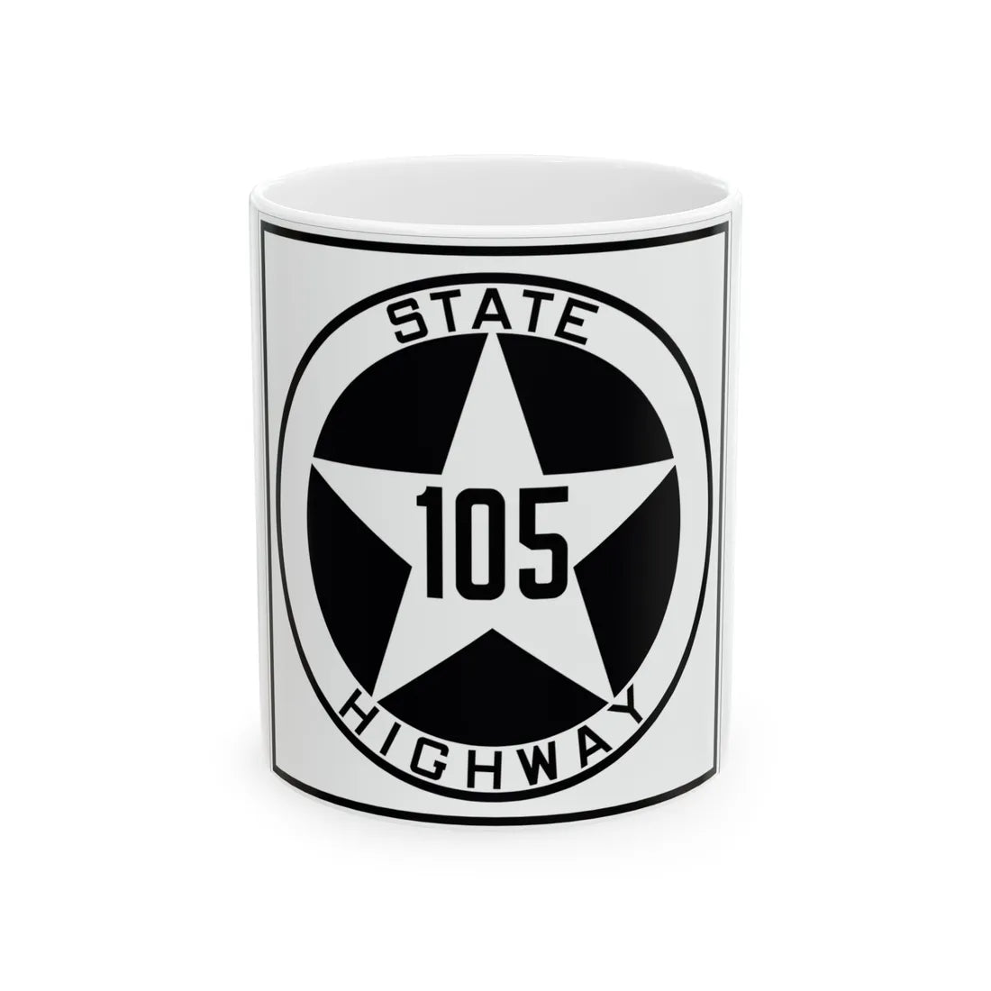 Texas 105 1917 (Texas) (Road Sign) White Coffee Mug 11oz - Go Mug Yourself
