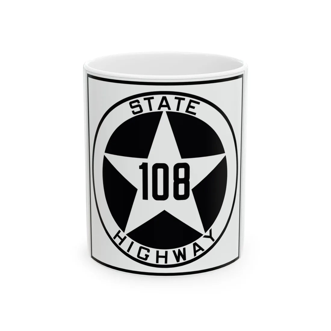 Texas 108 1917 (Texas) (Road Sign) White Coffee Mug 11oz - Go Mug Yourself