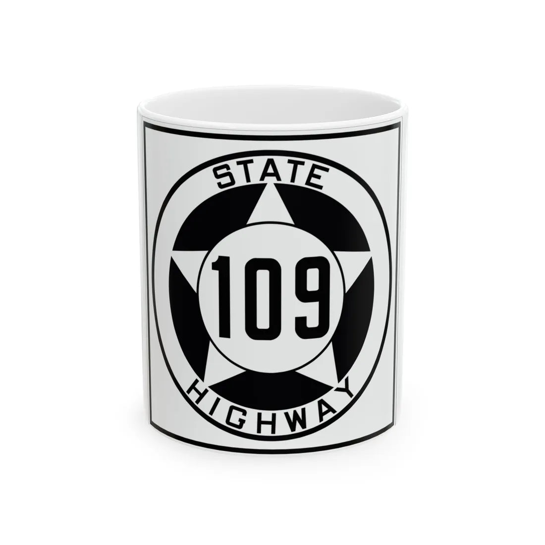 Texas 109 1935 (Texas) (Road Sign) White Coffee Mug 11oz - Go Mug Yourself