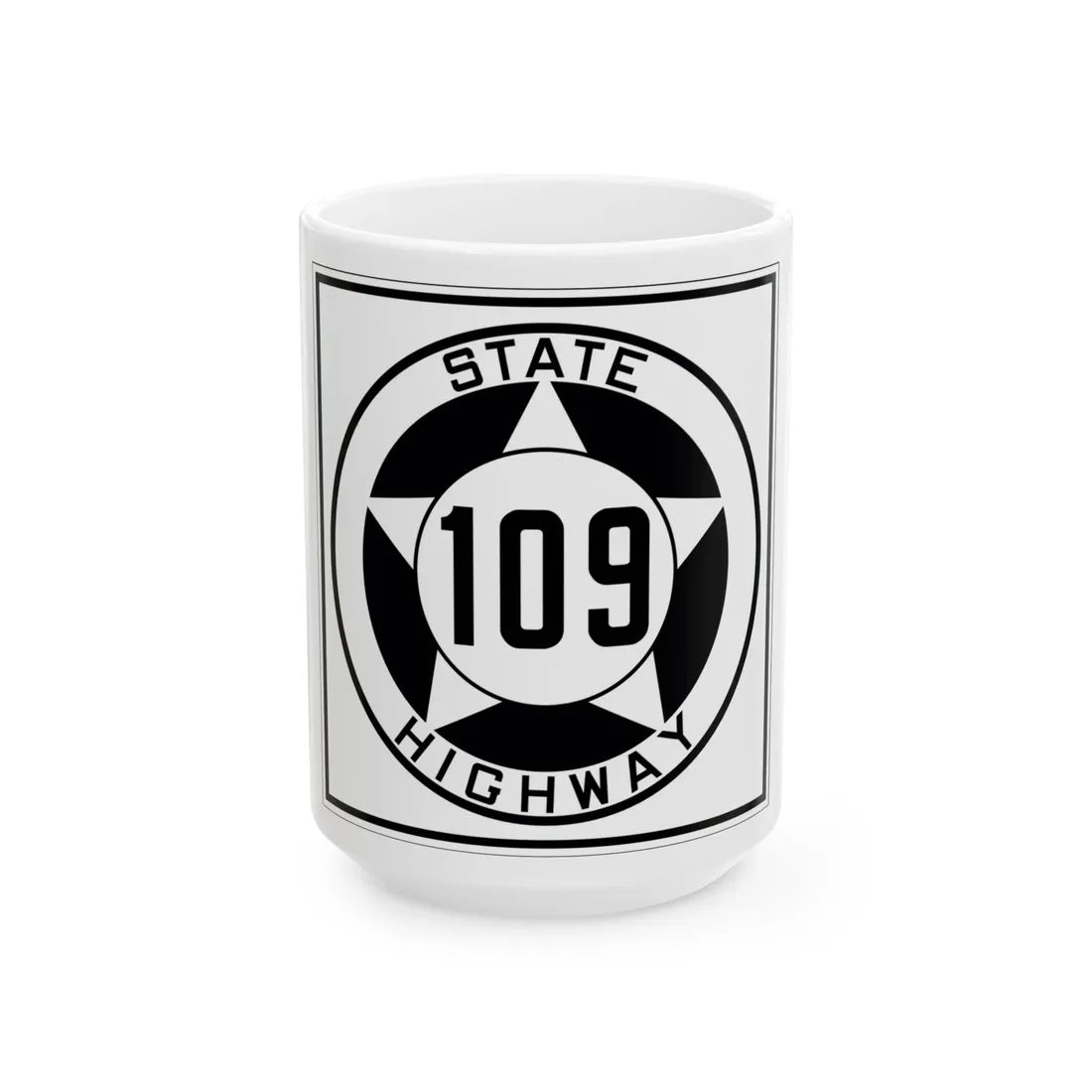 Texas 109 1935 (Texas) (Road Sign) White Coffee Mug 15oz - Go Mug Yourself