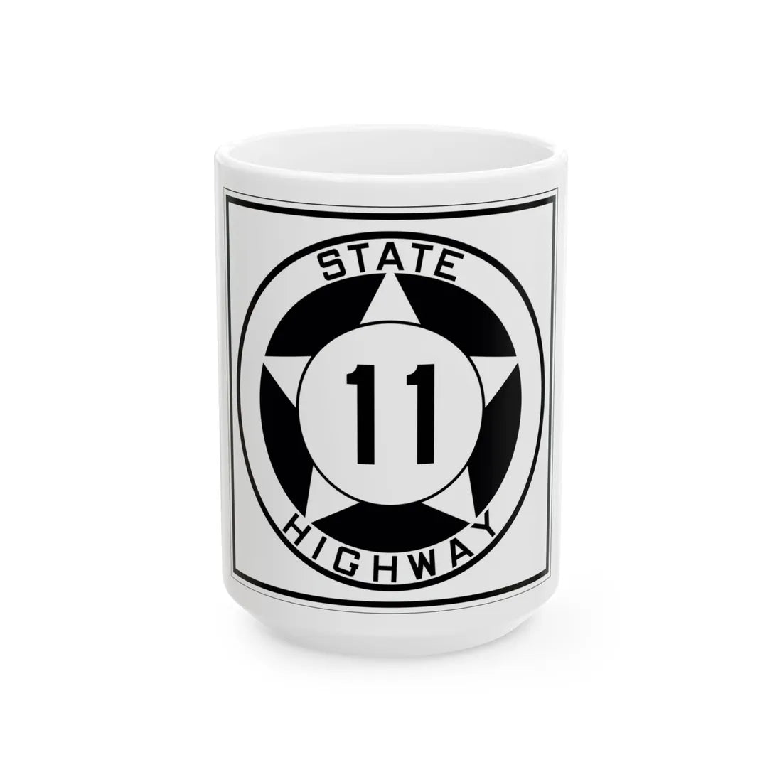 Texas 11 1935 (Texas) (Road Sign) White Coffee Mug 15oz - Go Mug Yourself