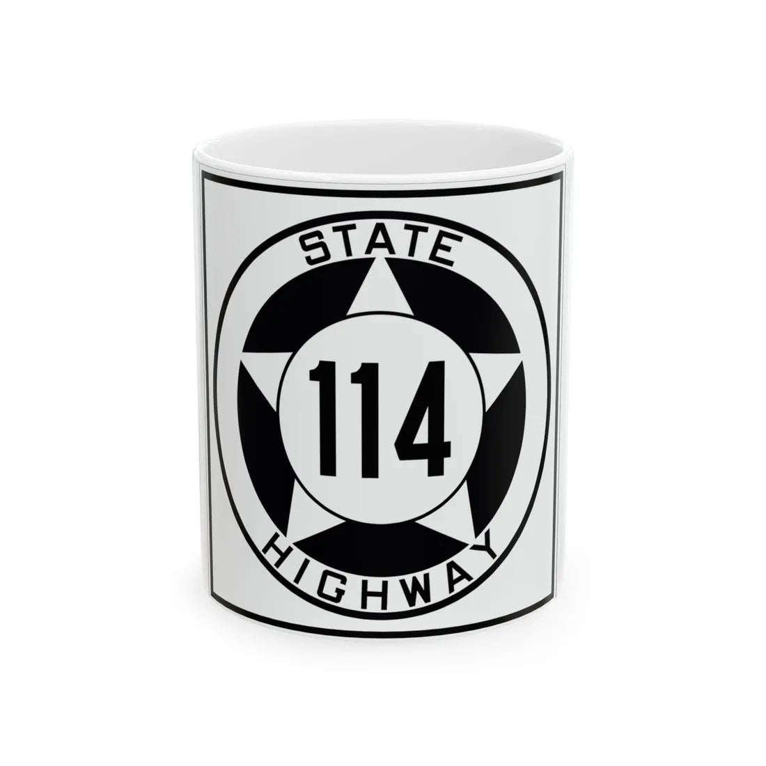 Texas 114 1935 (Texas) (Road Sign) White Coffee Mug 11oz - Go Mug Yourself