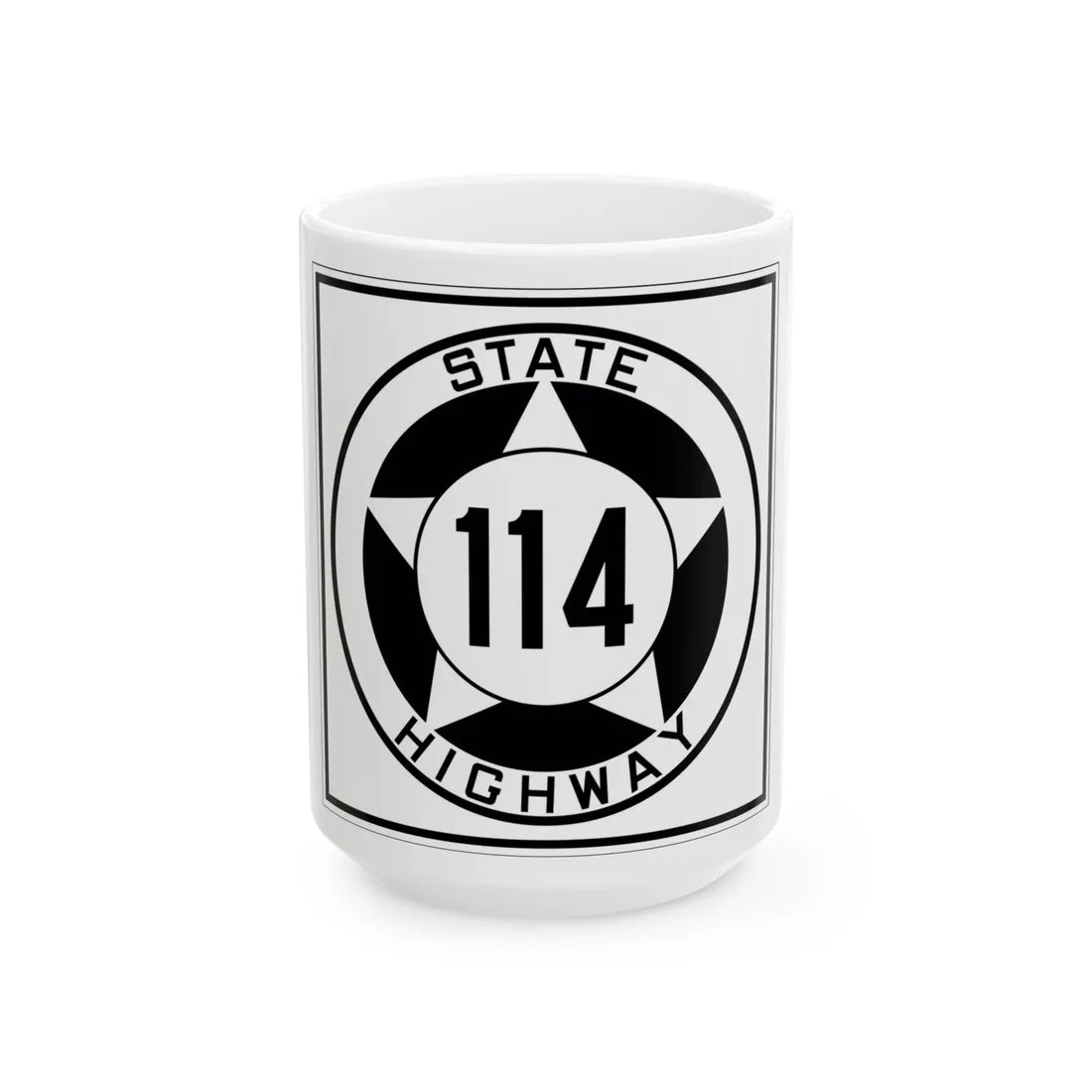 Texas 114 1935 (Texas) (Road Sign) White Coffee Mug 15oz - Go Mug Yourself