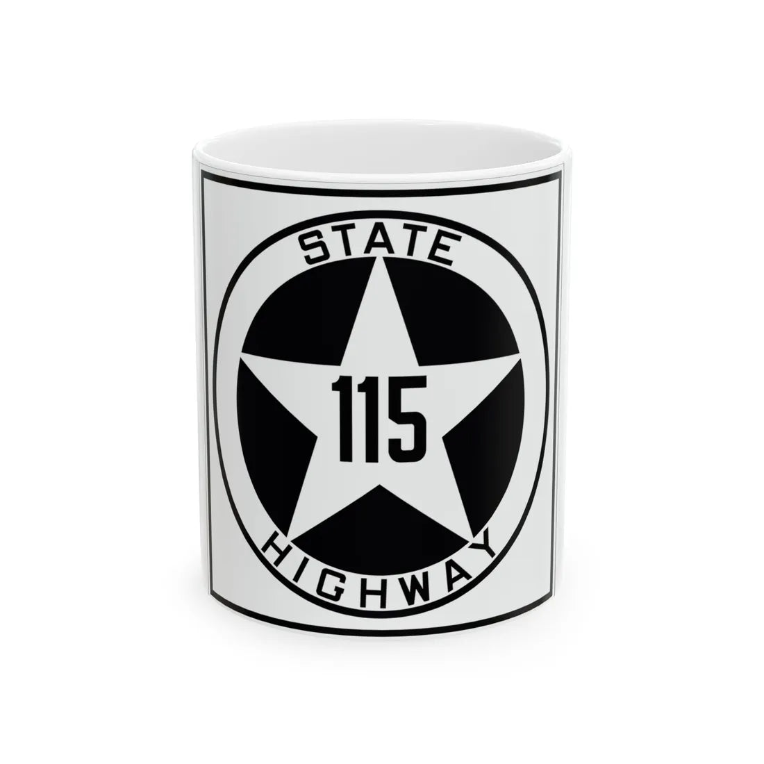 Texas 115 1917 (Texas) (Road Sign) White Coffee Mug 11oz - Go Mug Yourself