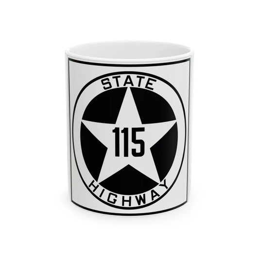 Texas 115 1917 (Texas) (Road Sign) White Coffee Mug 11oz - Go Mug Yourself