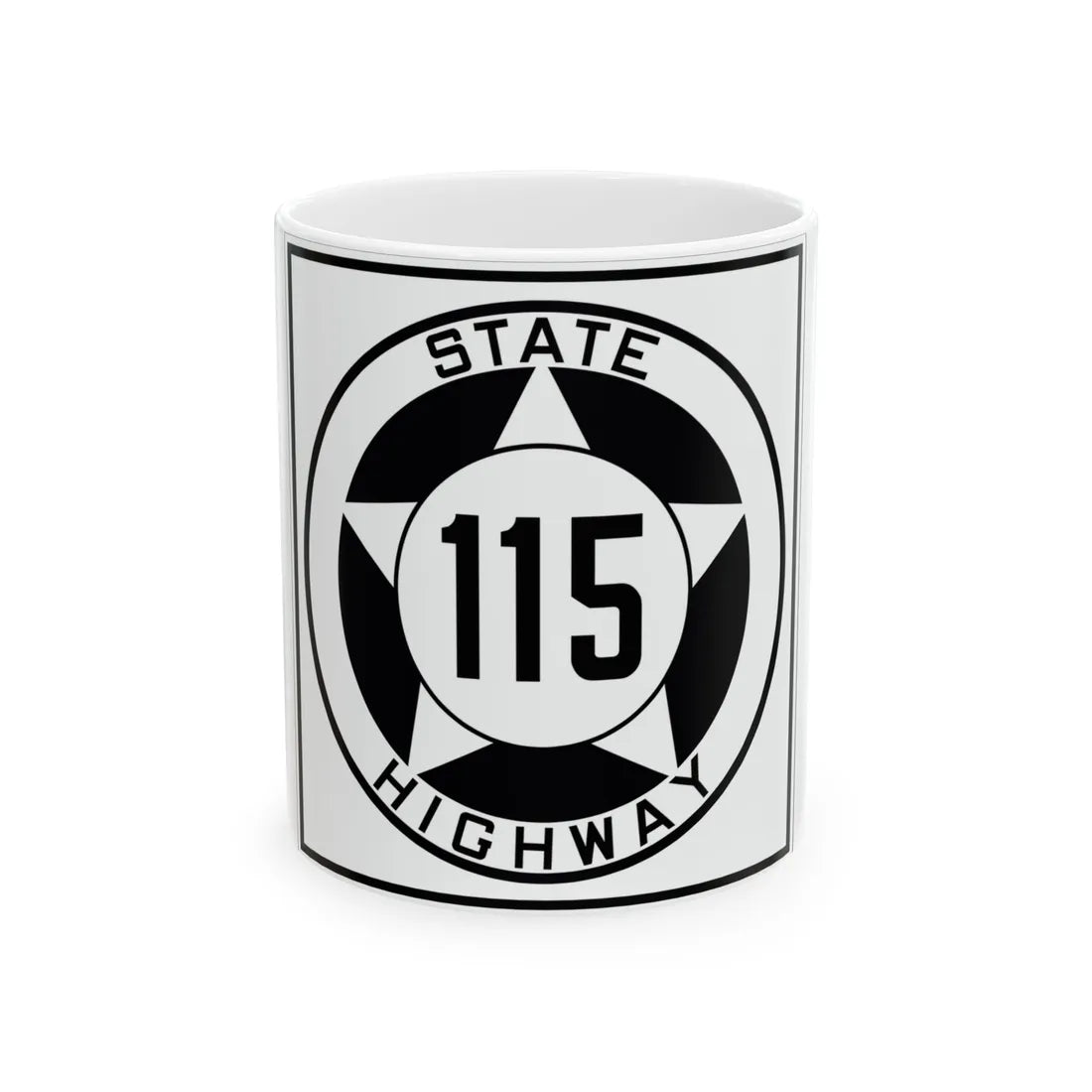 Texas 115 1935 (Texas) (Road Sign) White Coffee Mug 11oz - Go Mug Yourself