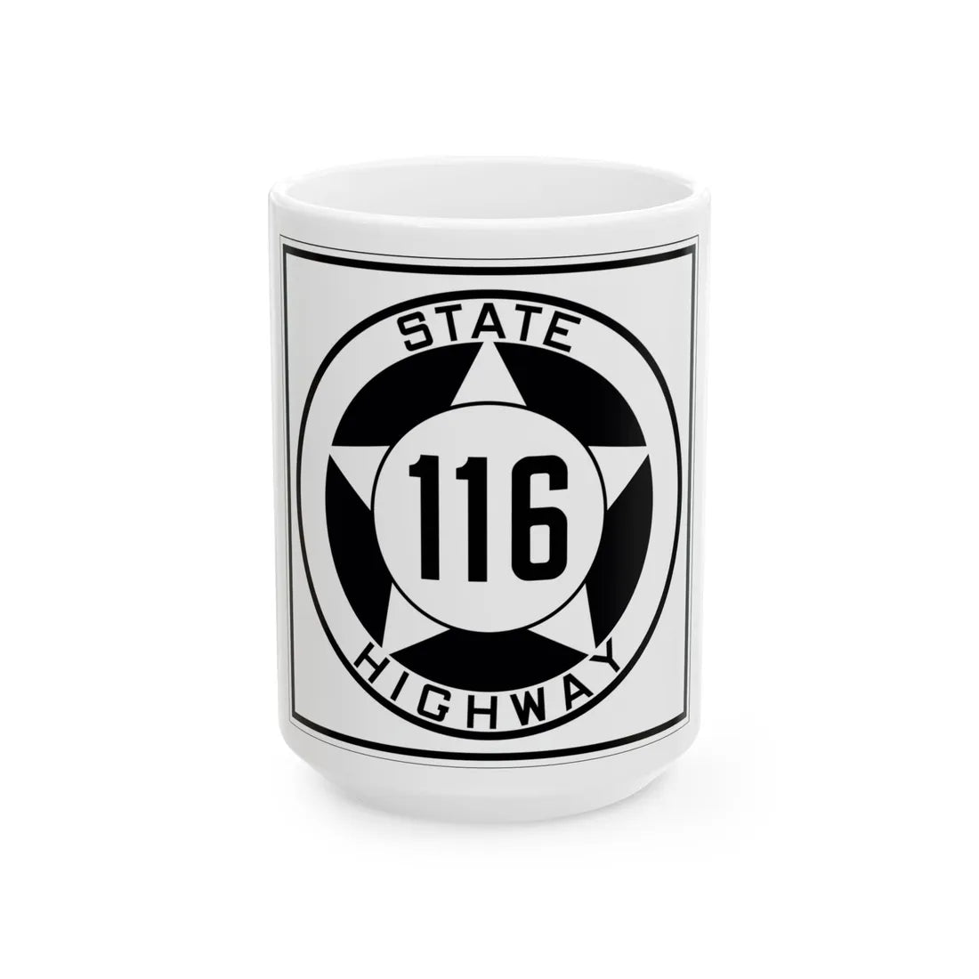 Texas 116 1935 (Texas) (Road Sign) White Coffee Mug 15oz - Go Mug Yourself