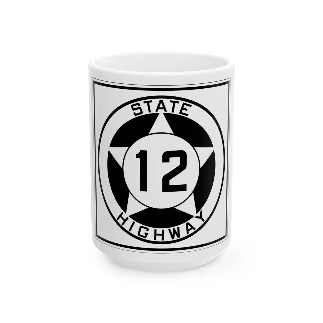 Texas 12 1935 (Texas) (Road Sign) White Coffee Mug 15oz - Go Mug Yourself