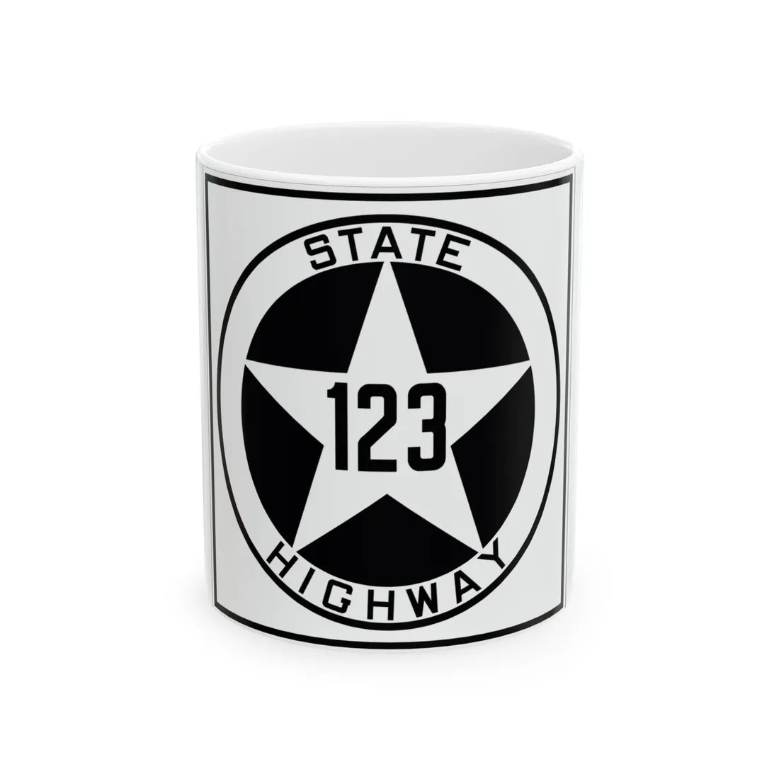 Texas 123 1917 (Texas) (Road Sign) White Coffee Mug 11oz - Go Mug Yourself