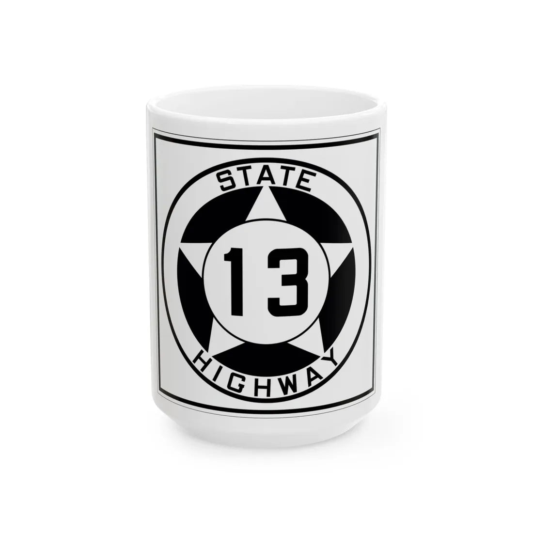 Texas 13 1935 (Texas) (Road Sign) White Coffee Mug 15oz - Go Mug Yourself