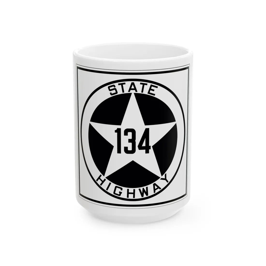 Texas 134 1917 (Texas) (Road Sign) White Coffee Mug 15oz - Go Mug Yourself