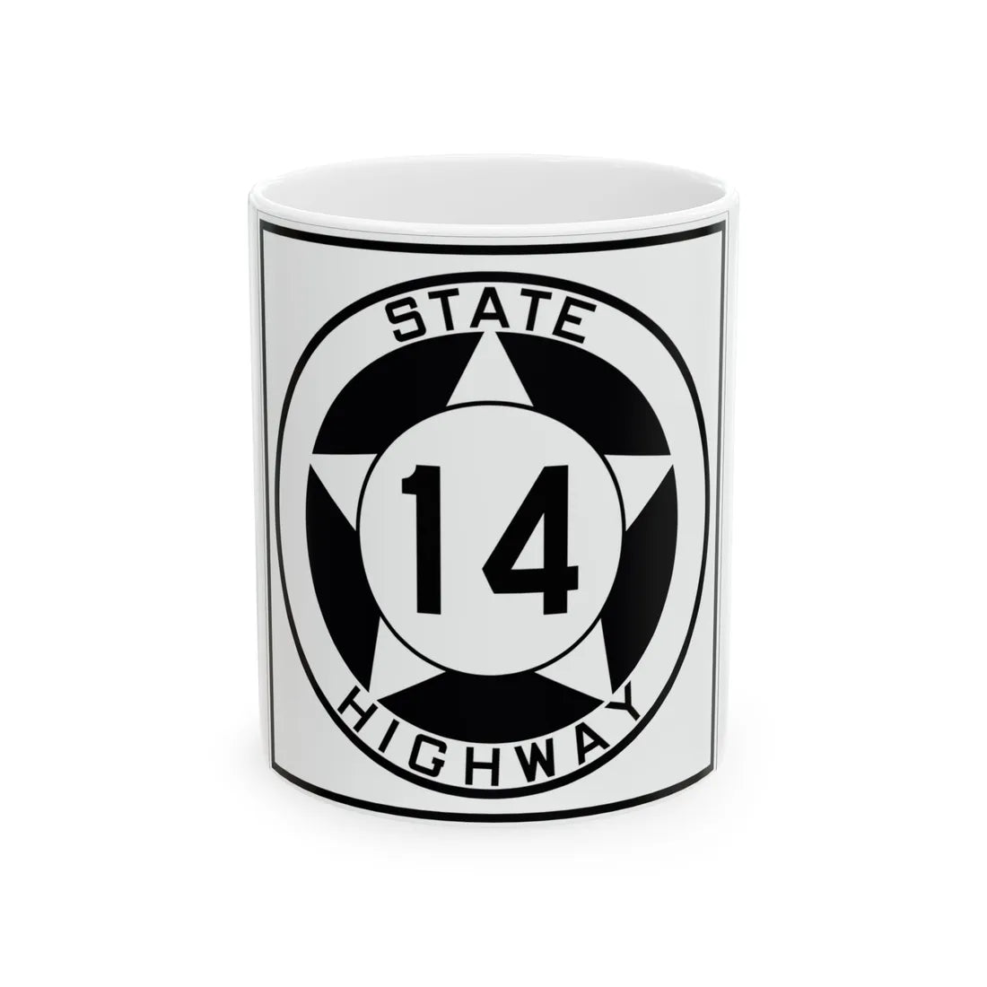 Texas 14 1935 (Texas) (Road Sign) White Coffee Mug 11oz - Go Mug Yourself