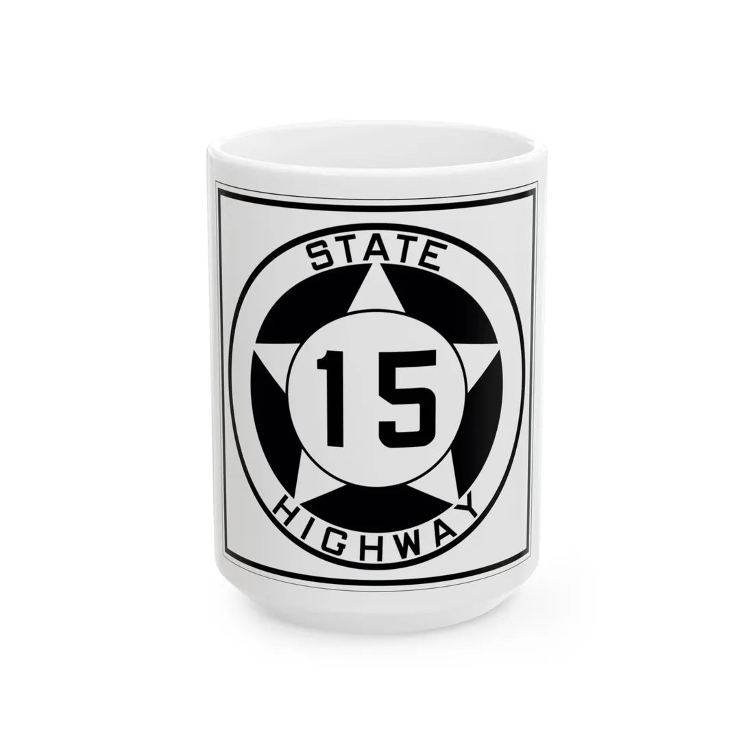 Texas 15 1935 (Texas) (Road Sign) White Coffee Mug 15oz - Go Mug Yourself