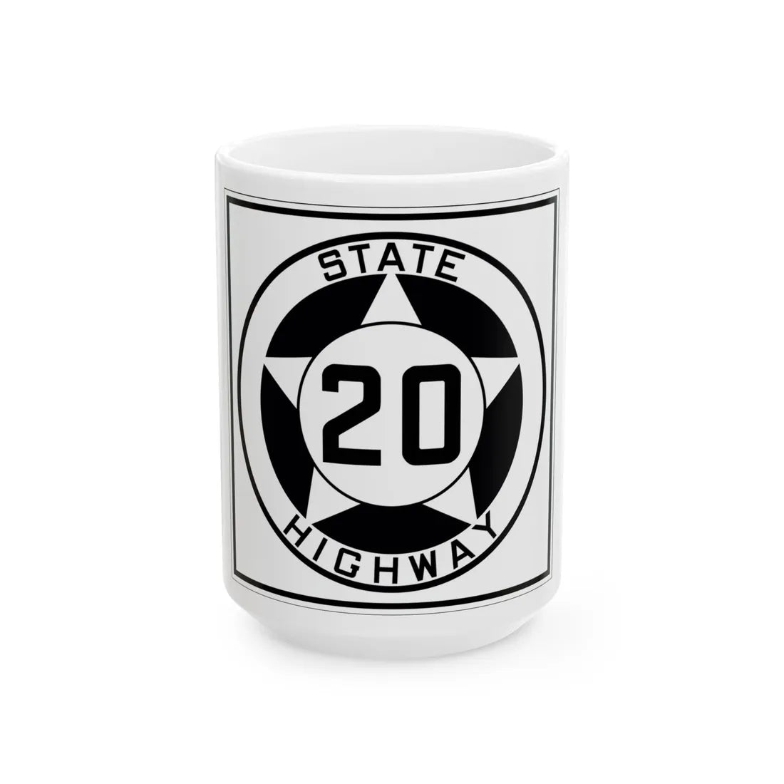 Texas 20 1935 (Texas) (Road Sign) White Coffee Mug 15oz - Go Mug Yourself