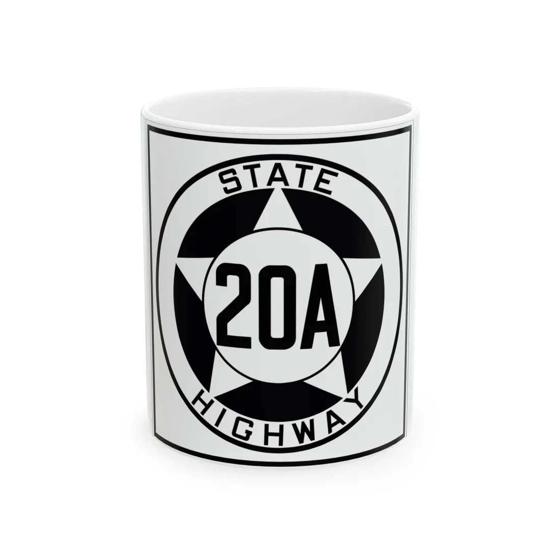 Texas 20A 1935 (Texas) (Road Sign) White Coffee Mug 11oz - Go Mug Yourself
