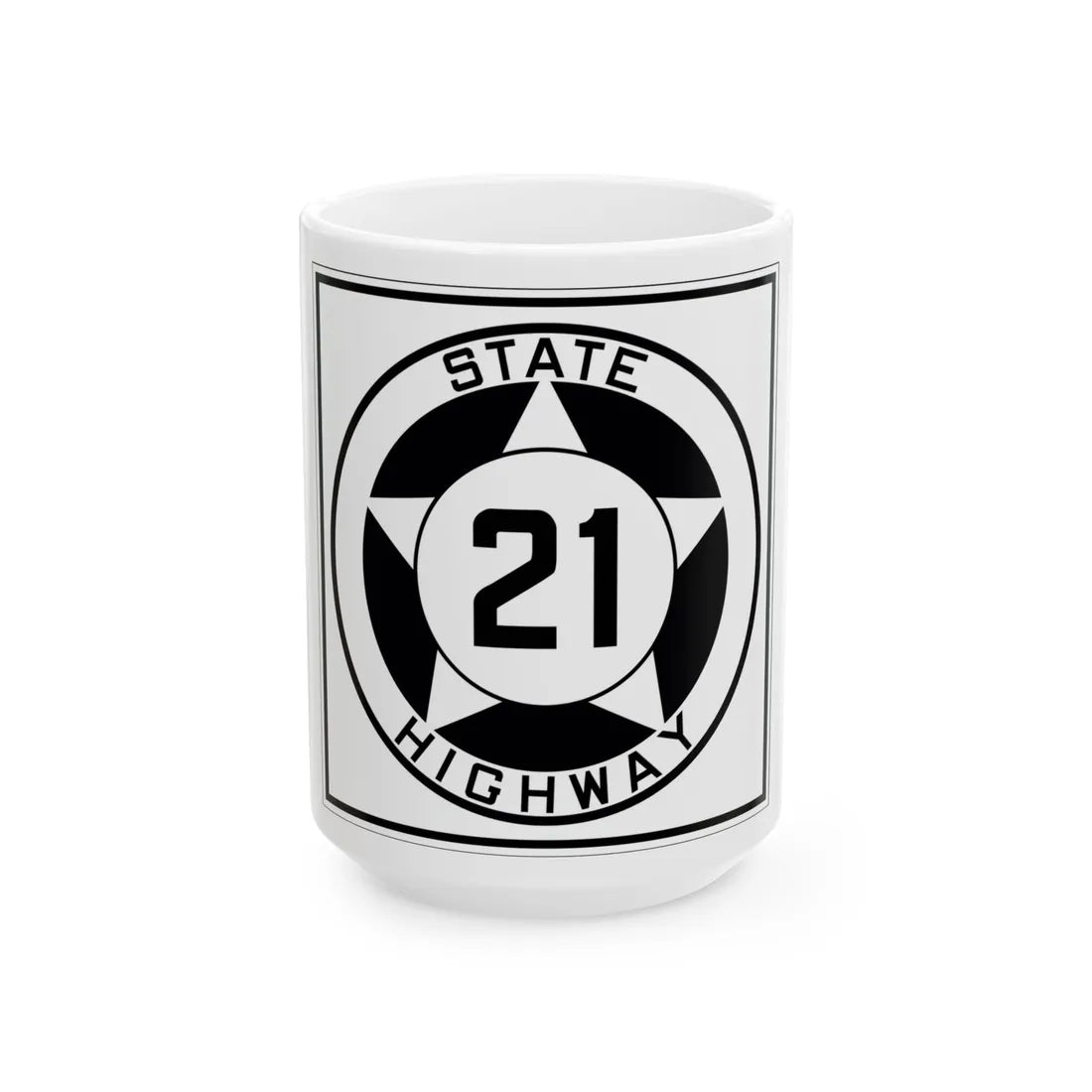 Texas 21 1935 (Texas) (Road Sign) White Coffee Mug 15oz - Go Mug Yourself