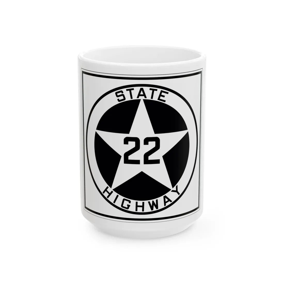 Texas 22 1917 (Texas) (Road Sign) White Coffee Mug 15oz - Go Mug Yourself