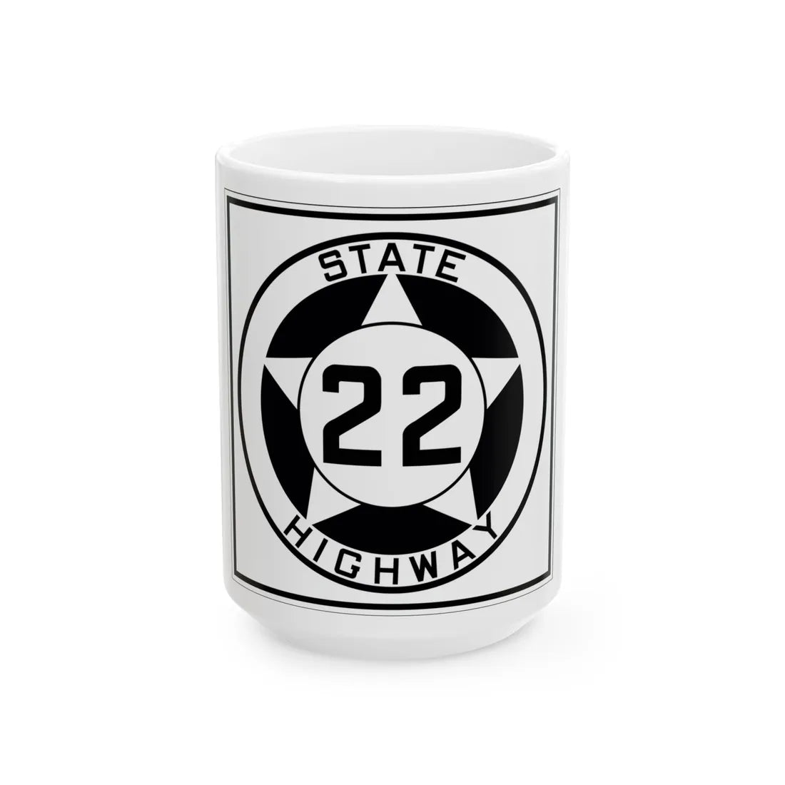 Texas 22 1935 (Texas) (Road Sign) White Coffee Mug 15oz - Go Mug Yourself