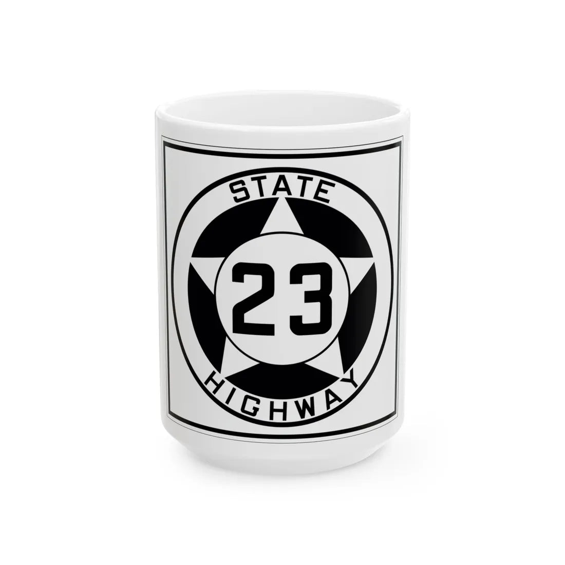 Texas 23 1935 (Texas) (Road Sign) White Coffee Mug 15oz - Go Mug Yourself