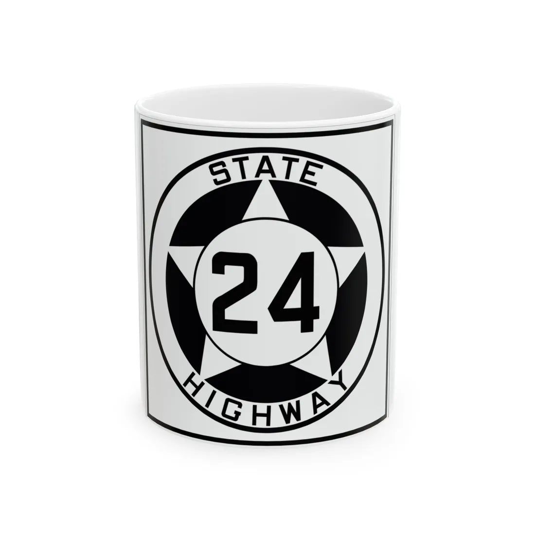 Texas 24 1935 (Texas) (Road Sign) White Coffee Mug 11oz - Go Mug Yourself