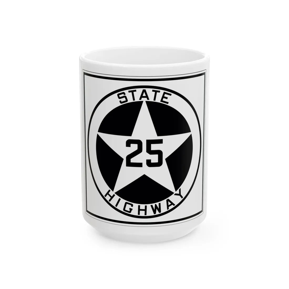 Texas 25 1917 (Texas) (Road Sign) White Coffee Mug 15oz - Go Mug Yourself