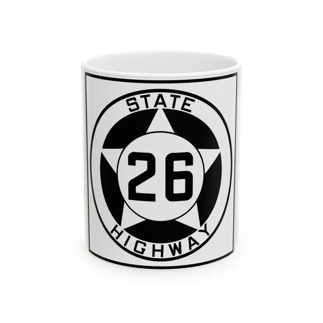 Texas 26 1935 (Texas) (Road Sign) White Coffee Mug 11oz - Go Mug Yourself