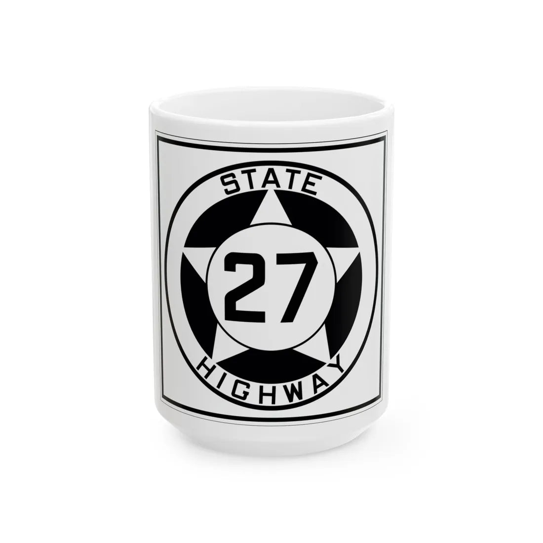 Texas 27 1935 (Texas) (Road Sign) White Coffee Mug 15oz - Go Mug Yourself