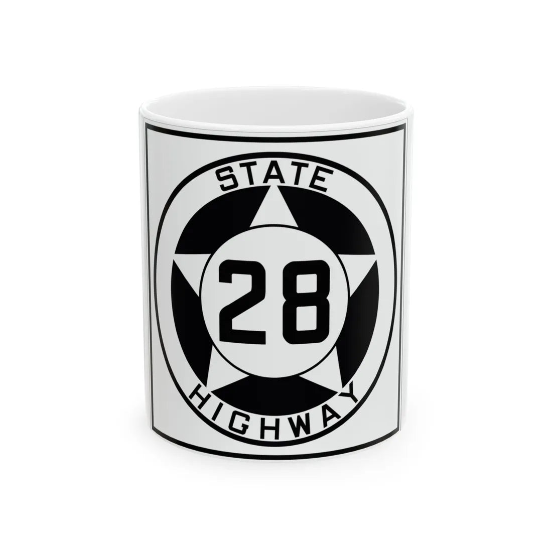 Texas 28 1935 (Texas) (Road Sign) White Coffee Mug 11oz - Go Mug Yourself