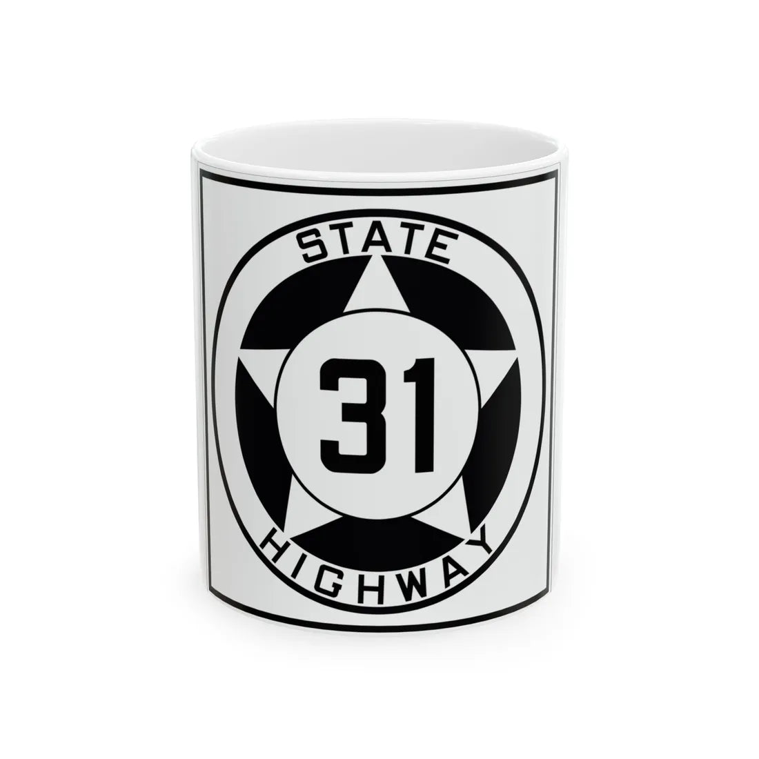 Texas 31 1935 (Texas) (Road Sign) White Coffee Mug 11oz - Go Mug Yourself