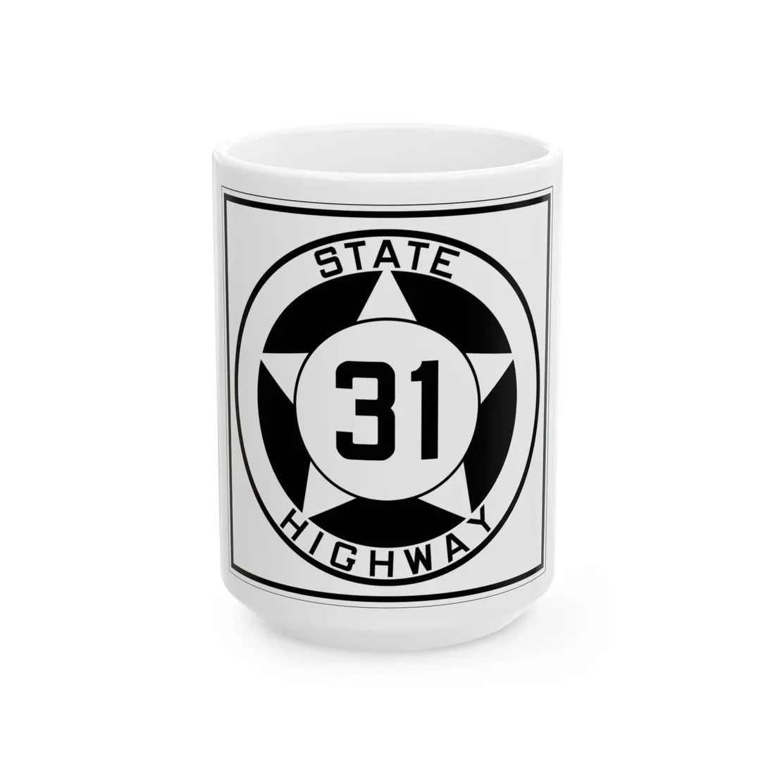 Texas 31 1935 (Texas) (Road Sign) White Coffee Mug 15oz - Go Mug Yourself