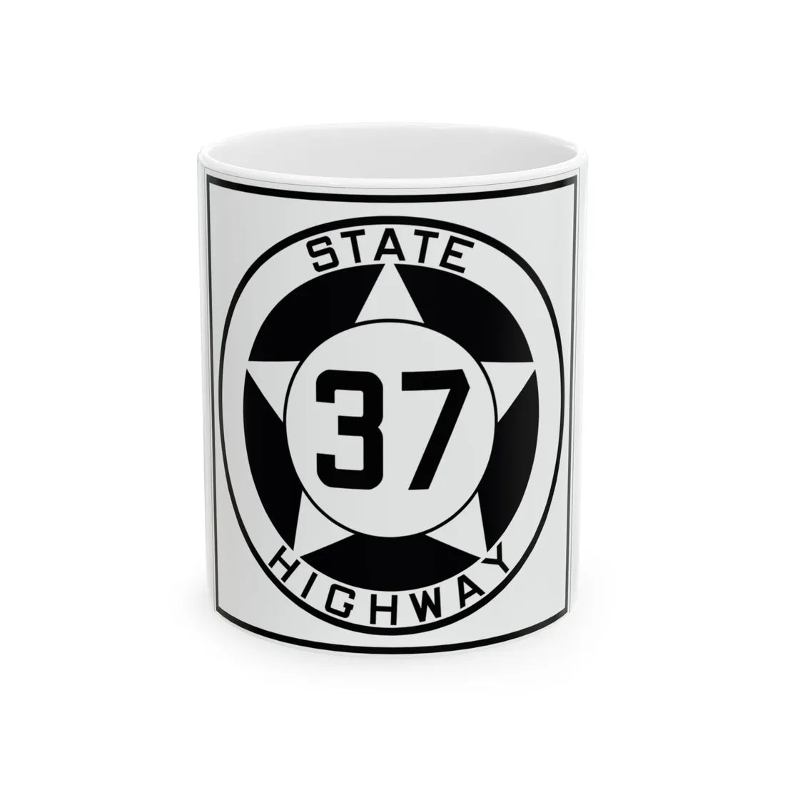 Texas 37 1935 (Texas) (Road Sign) White Coffee Mug 11oz - Go Mug Yourself