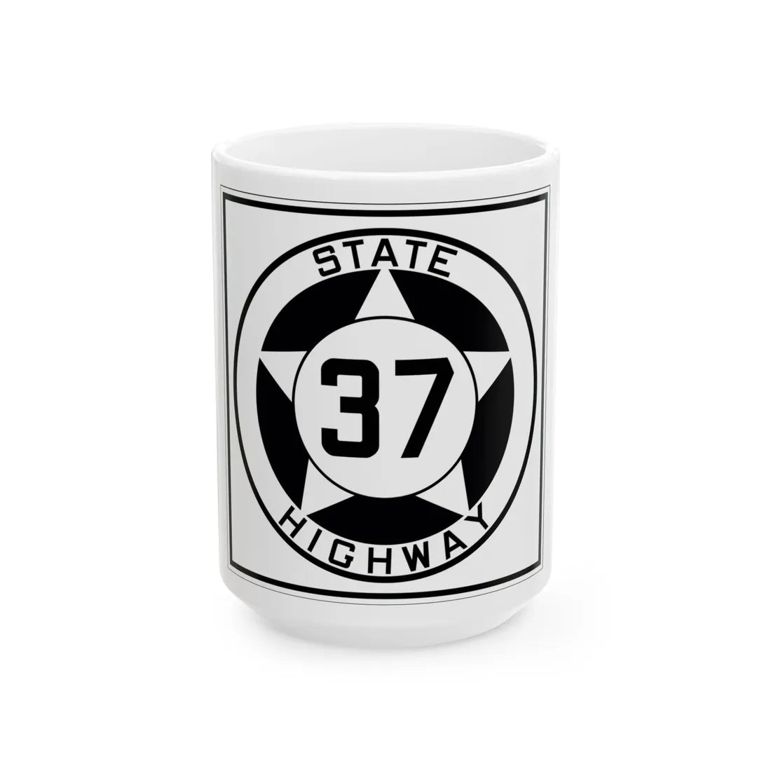 Texas 37 1935 (Texas) (Road Sign) White Coffee Mug 15oz - Go Mug Yourself