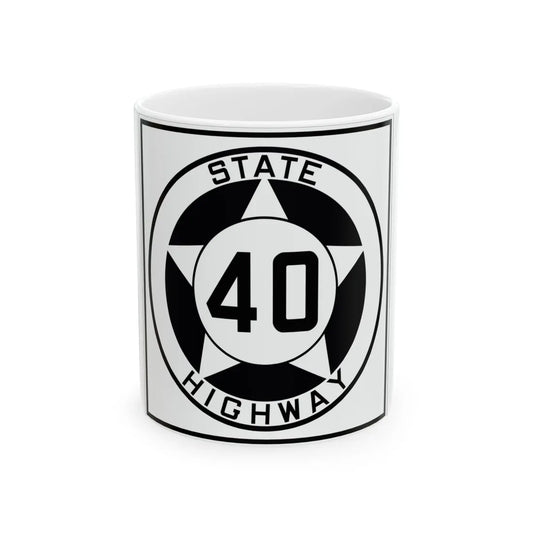 Texas 40 1935 (Texas) (Road Sign) White Coffee Mug 11oz - Go Mug Yourself
