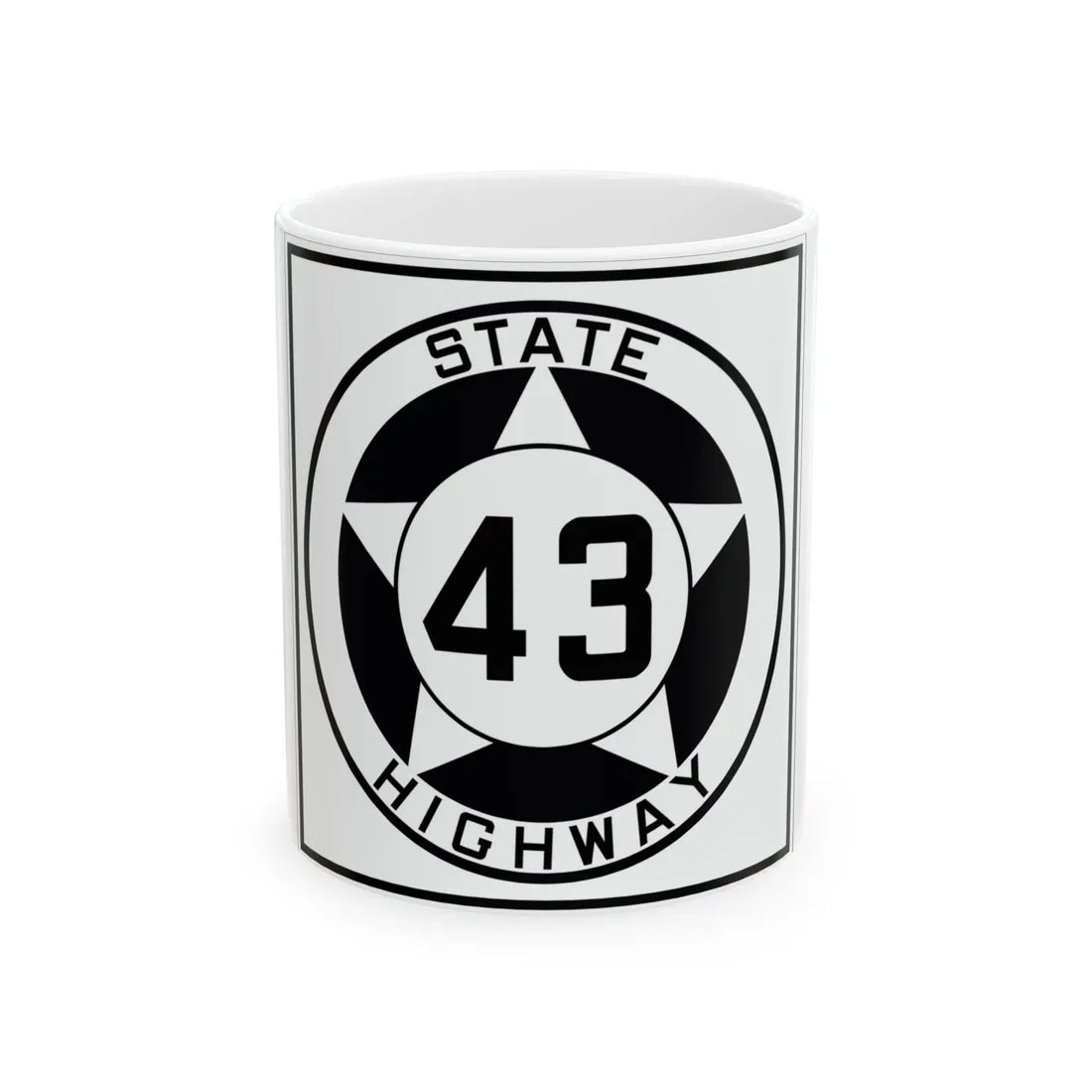 Texas 43 1935 (Texas) (Road Sign) White Coffee Mug 11oz - Go Mug Yourself