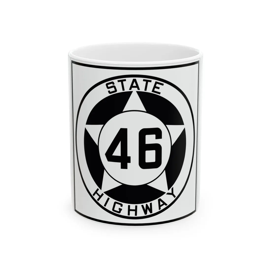 Texas 46 1935 (Texas) (Road Sign) White Coffee Mug 11oz - Go Mug Yourself