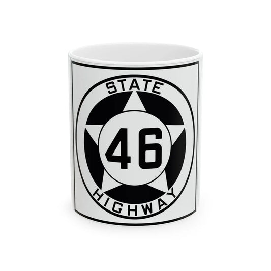 Texas 46 1935 (Texas) (Road Sign) White Coffee Mug 11oz - Go Mug Yourself