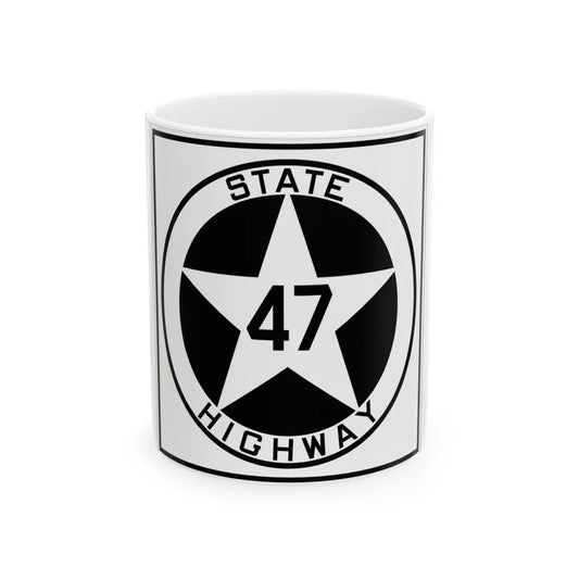 Texas 47 1917 (Texas) (Road Sign) White Coffee Mug 11oz - Go Mug Yourself