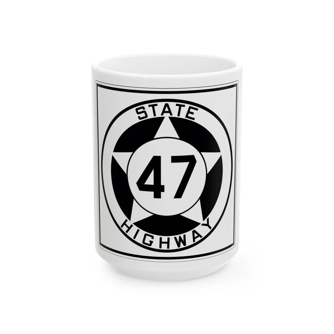 Texas 47 1935 (Texas) (Road Sign) White Coffee Mug 15oz - Go Mug Yourself