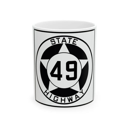 Texas 49 1935 (Texas) (Road Sign) White Coffee Mug 11oz - Go Mug Yourself