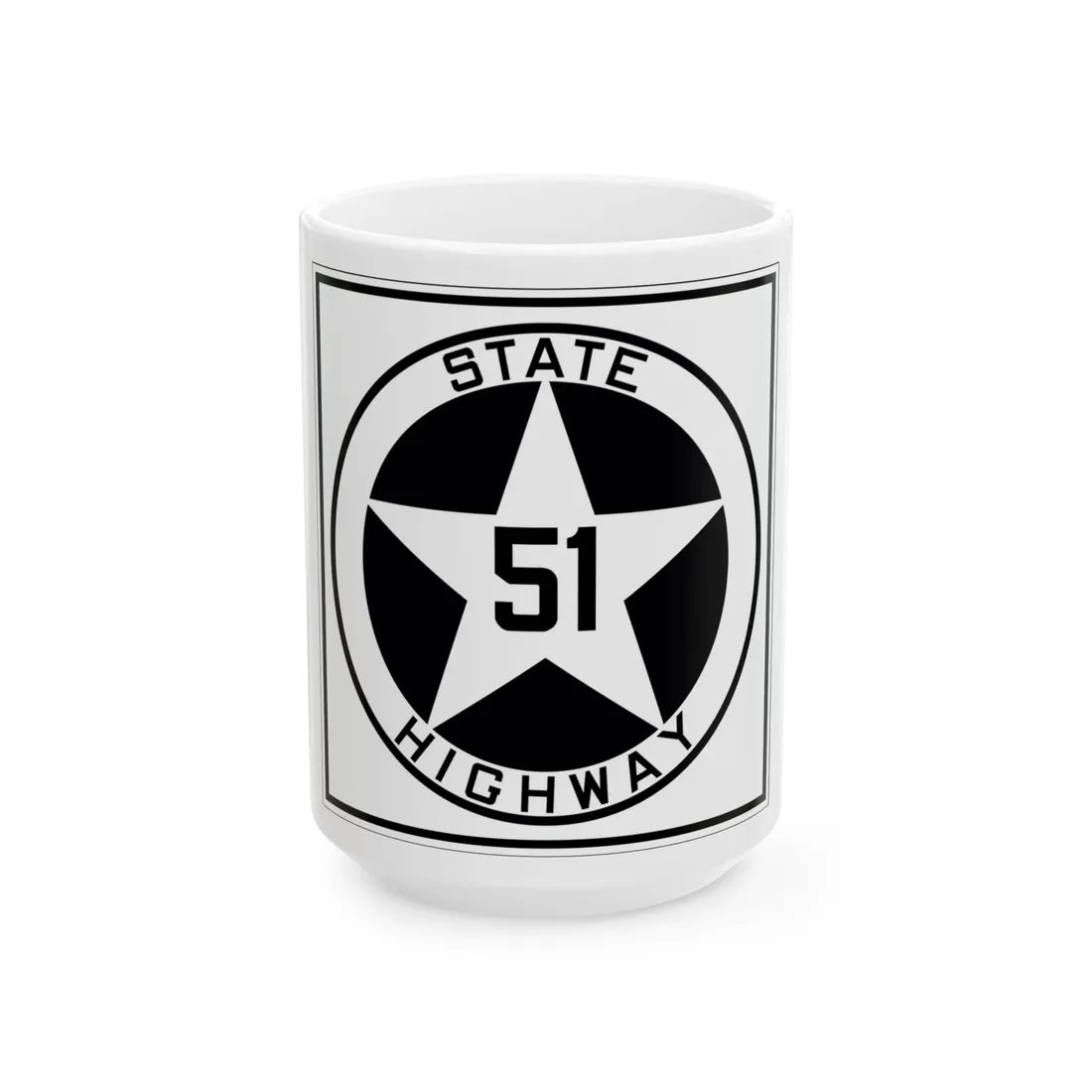Texas 51 1917 (Texas) (Road Sign) White Coffee Mug 15oz - Go Mug Yourself