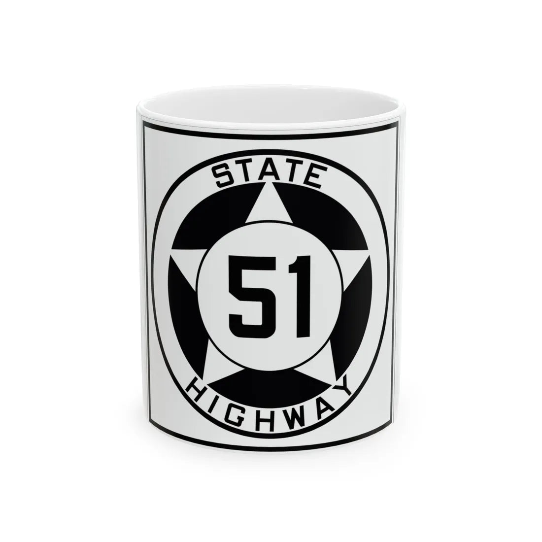 Texas 51 1935 (Texas) (Road Sign) White Coffee Mug 11oz - Go Mug Yourself