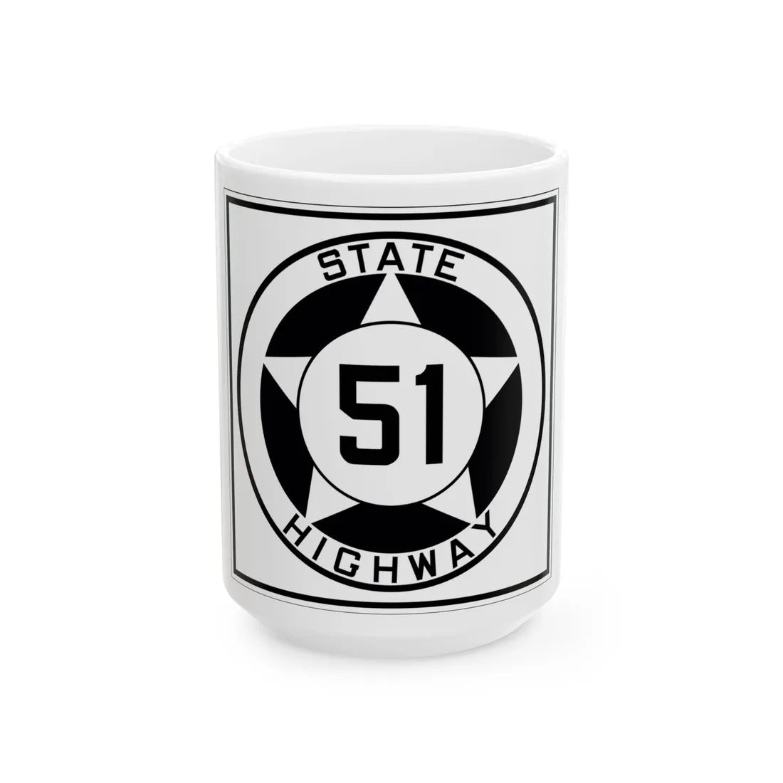 Texas 51 1935 (Texas) (Road Sign) White Coffee Mug 15oz - Go Mug Yourself