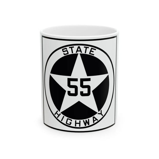 Texas 55 1917 (Texas) (Road Sign) White Coffee Mug 11oz - Go Mug Yourself