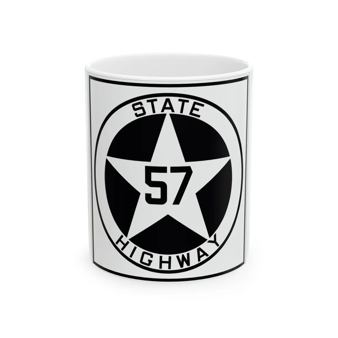 Texas 57 1917 (Texas) (Road Sign) White Coffee Mug 11oz - Go Mug Yourself