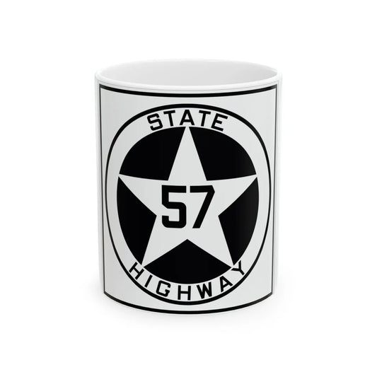 Texas 57 1917 (Texas) (Road Sign) White Coffee Mug 11oz - Go Mug Yourself