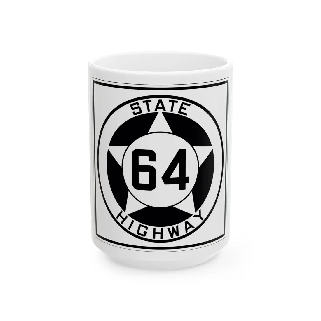 Texas 64 1935 (Texas) (Road Sign) White Coffee Mug 15oz - Go Mug Yourself